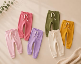 Lot de 3 leggings pour bébé – Pantalons en coton côtelé – Vêtements bébé unisexes – Leggings doux pour tout-petits – DolceTots