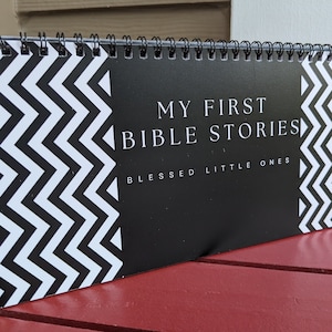 Livre d'histoires bibliques pour bébé, livre contrasté pour nouveau-né pour baby shower, cadeau chrétien pour nouvelle maman, carte de contraste pour bébé, jouet sensoriel pour l'heure du ventre