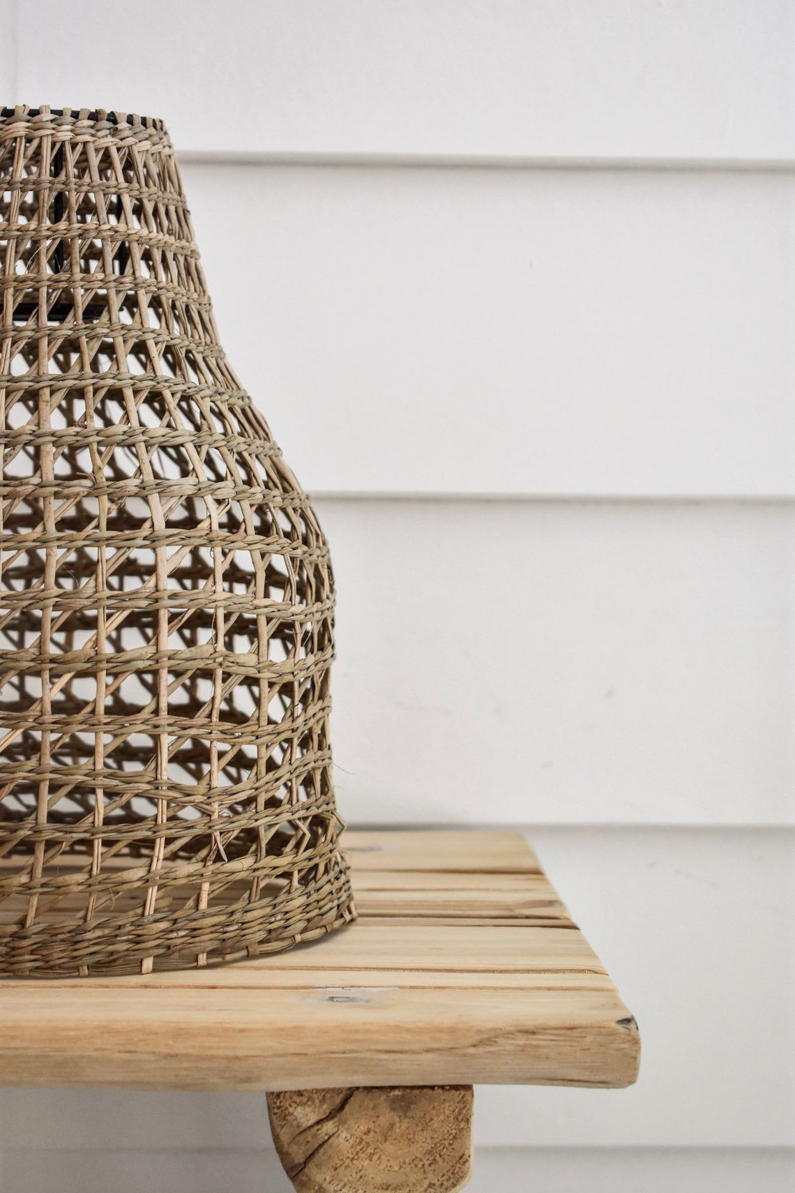 Seagrass Rattan Wicker Cane Light Shade Small Etsy