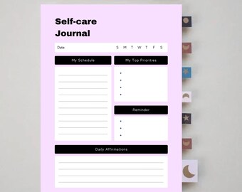 Self Care Planner, Wellness Planner, Self-Care Planner Printable, Self-Love Journal, Gratitude Wellness Planner Printable, Daily Wellbeing