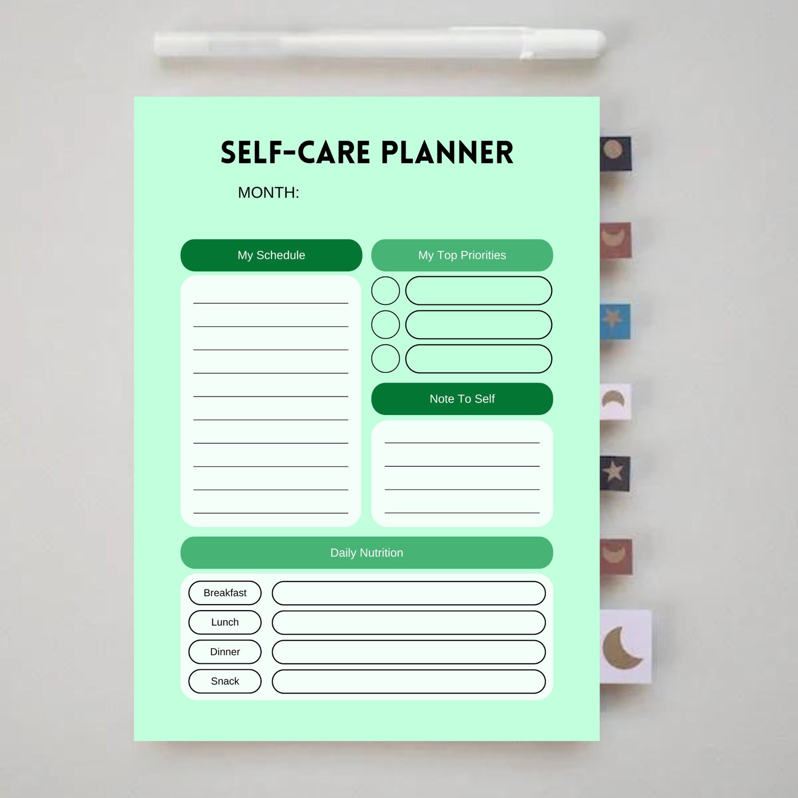 Self Care Planner, Wellness Planner, Self-care Planner Printable, Self ...