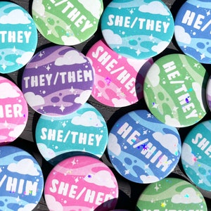 Pronomen Holographische Button-Pins