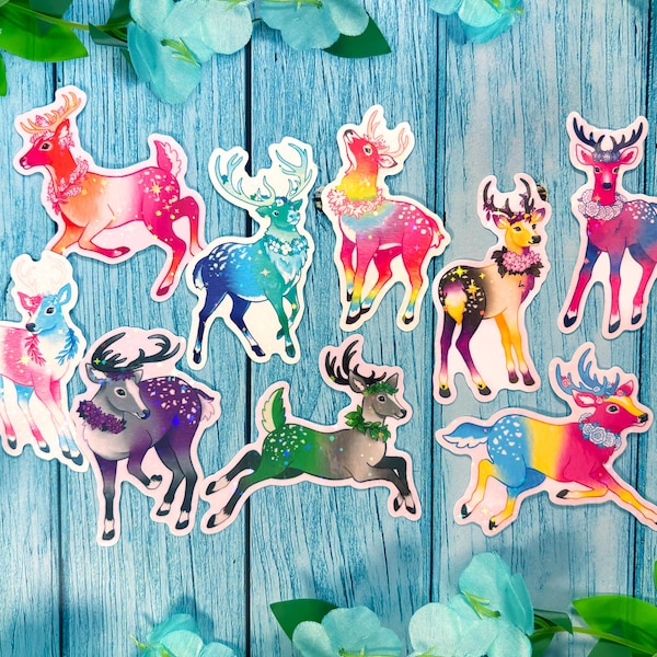 Adesivos holográficos de vinil à prova d'água Deer Pride