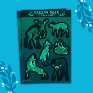 Creepy Deer Vinyl Sticker Sheet