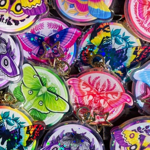 Pride Moth Holographic Acrylic Charms