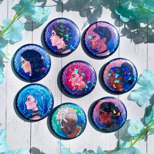 Arcane Holographic Button Pins