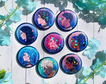 Arcane Holographic Button Pins