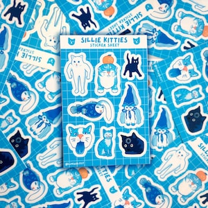 Sillie Kitties Cute Cat Vinyl Sticker Sheet