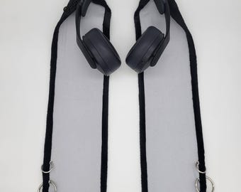 XL Extra Long "Robbie" black bunny ears for headphones
