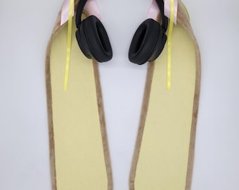 XL Extra Long LIGHT BROWN bunny ears for headphones