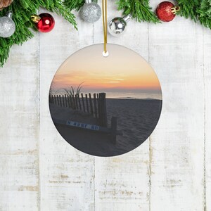 Beach Dune Path at Sunrise Ceramic Christmas Tree Ornament | Holiday Decoration | Beach Decor | Gift for Beach Lover
