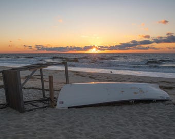Jersey Shore Summer Sunrise Canvas Print | New Jersey Beach Wall Art, Atlantic Ocean Seascape, Modern Coastal Decor