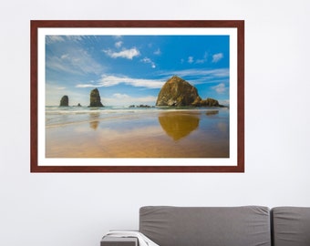 Cannon Beach Oregon Fine Art Photo | Coastal Themed Home Decor | Haystack Rock Art Print | Ocean Landscape Wall Hanging | Housewarming Gift