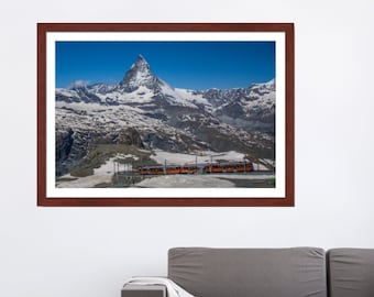 Train Ride to the Matterhorn Fine Art Photo | Swiss Alps Decor | Switzerland Mountain Print | Travel Landscape Wall Art | Housewarming Gift