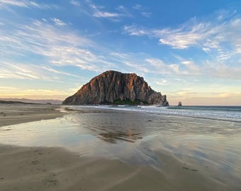 Morro Rock Canvas Print - Morro Bay California Wall Art, Coastal Home Decor