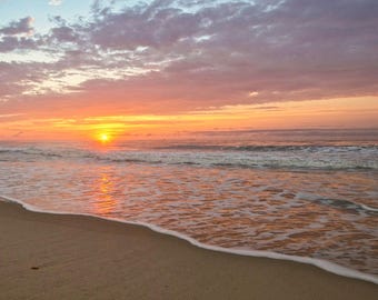 Atlantic Awakening Jersey Shore Canvas Print | Beach Wall Art, Vibrant Atlantic Sunrise, Coastal Ocean Photography, Summer Beach House Decor