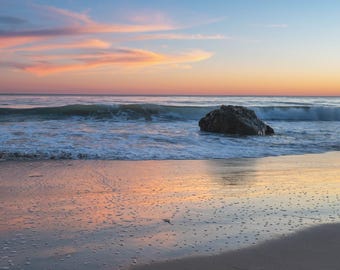 Pacific Twilight Reflection Canvas Print - California Coastal Wall Art