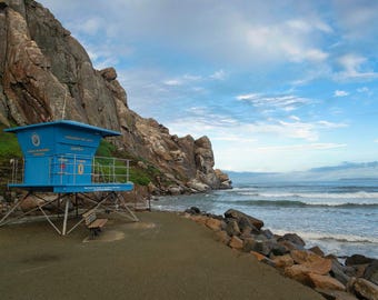 Morro Rock Lifeguard Tower Canvas Print - California Central Coast Wall Art