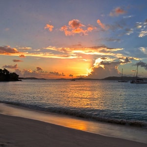 Digital Print Download | Caneel Bay Sunset Photo | Home Decor | Wall Art | Tropical Beach Photo | Sunset Photo
