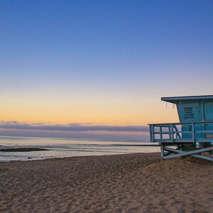 Digital Print Download | Malibu Lifeguard Tower at Sunrise Photo | Home Decor | Wall Art | Sunrise Photo