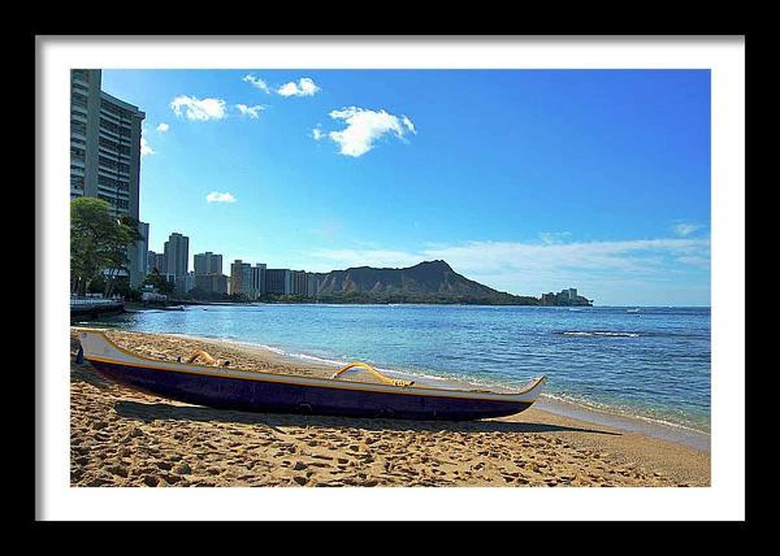 Outrigger Canoe on Waikiki Beach Photo Digital Print Download Etsy