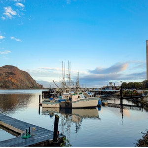 Digital Print Download | Morro Bay Harbor with the Rock and Stacks Photo | Morro Bay California | Beach Home Decor