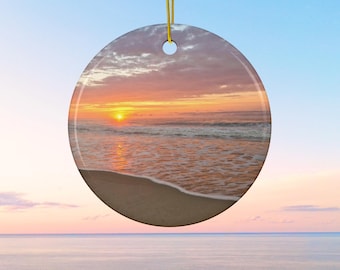 Atlantic Awakening Jersey Shore Ceramic Ornament - Coastal Christmas Decor