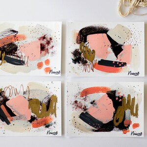 Cartes A6 peinture abstraite - couleurs d'automne - décoration de saison