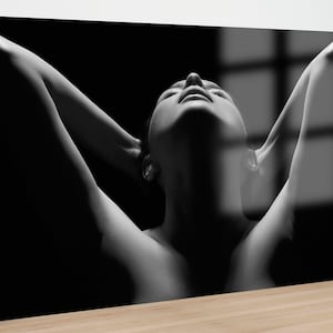 Tempered Glass Wall Art / Canvas Wall Art / Wall Decor / Glass Printing  / Large Wall Art / Wall Hangings / Window Decor / Naked Woman