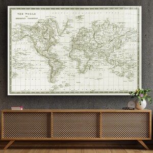Mappa del mondo in vetro temperato, decorazione da parete con poster vintage, stampa artistica da parete extra large, regalo per la casa, colori seppia