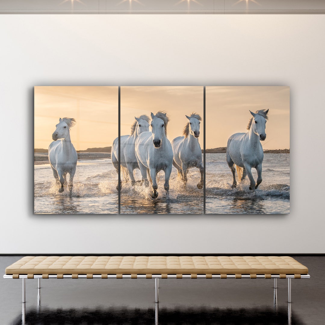 Extra Large Modern Glass Wall Art, Colorful Panoramic Wall Decor Living