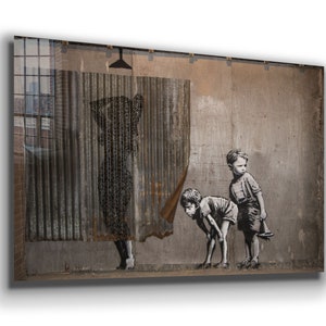Banksy Art , Tempered Glass Large Wall Art Decor, Wall Hangings, Canvas Wall Art