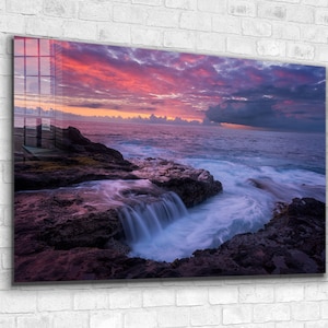 Oceanside Scenery Tempered Glass or Canvas Printing Wall Art , Natural And Vivid Wall Decor , Modern Wall Art, Extra Large Wall Art