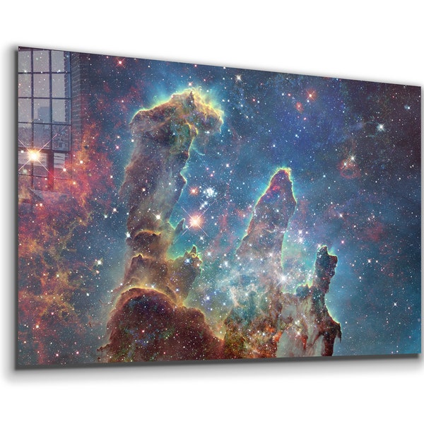 Nebula Tempered Glass Large Wall Art Decor, Wall Hangings, Colorful Paintings and Prints for Living Room, Office or Bathroom Wall