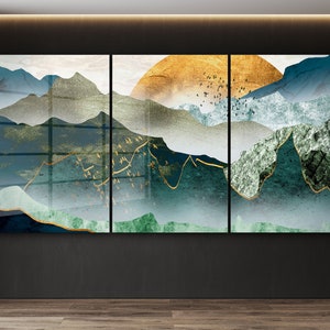 Aziatisch schilderij extra groot gehard glas of afdrukken muurkunst, natuurlijk en levendig muurdecor, moderne muurkunst, extra grote muurkunst