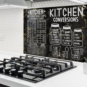 Décoration de cuisine, dosseret en verre derrière la cuisinière, décalcomanies pour la couverture arrière, panneau d'art mural cuisine, cadeau de pendaison de crémaillère pour maman ou femme, autocollant à coller