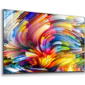 Tempered Glass Wall Art / Canvas Wall Art / Colorful Wall Decor /  Glass Printing  / Large Wall Art / Abstract Window Decor