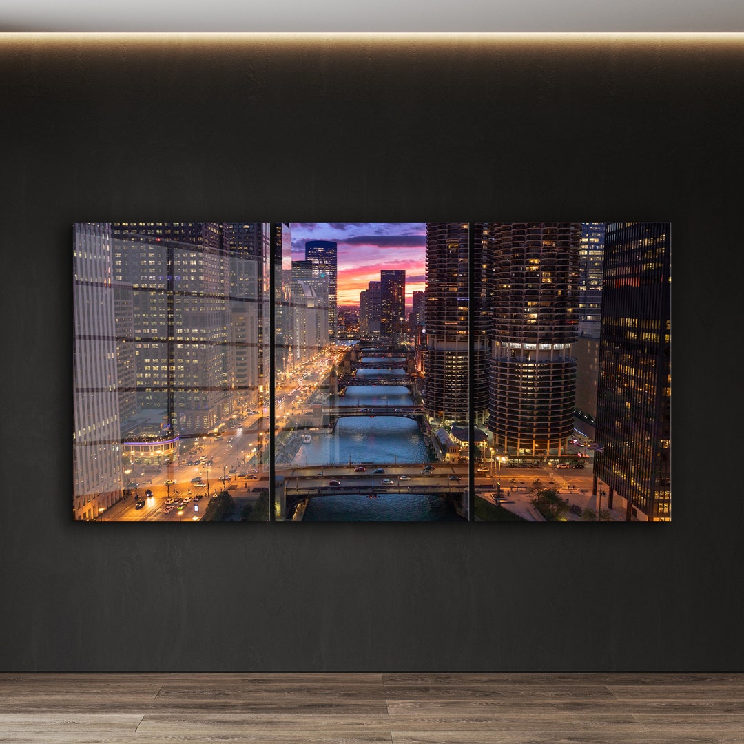 Extra Large Modern Glass Wall Art, Colorful Panoramic Wall Decor Living