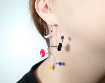 Mid Century Modern Circus Kinetic Mobile Earrings