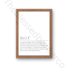 Golf definition/golf print, golf wall decor, golf art, golf digital print