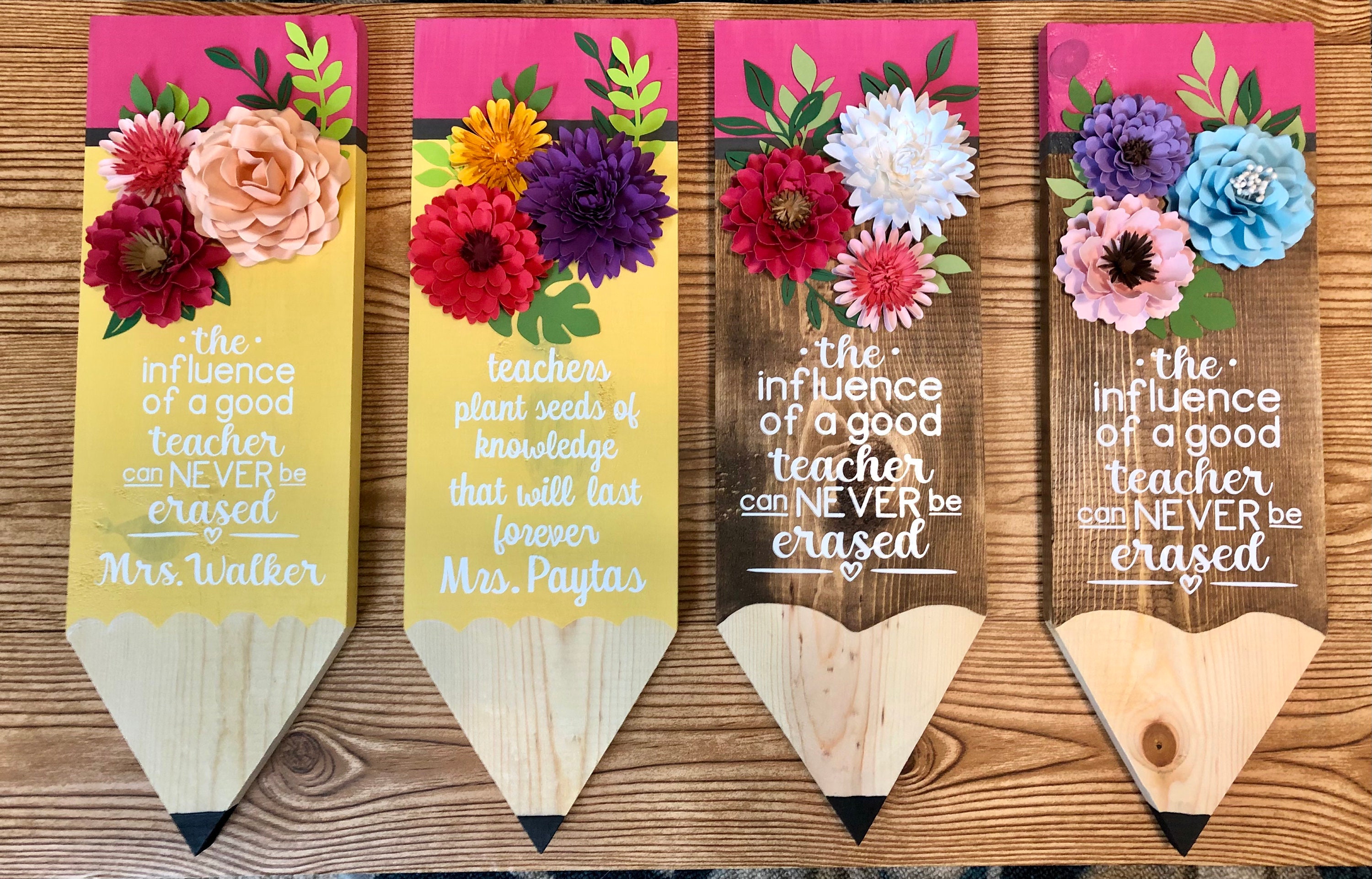 Wooden Teacher Pencils Etsy