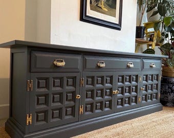 Newly refurbished large Toledo sideboard oak 4 door younger furniture