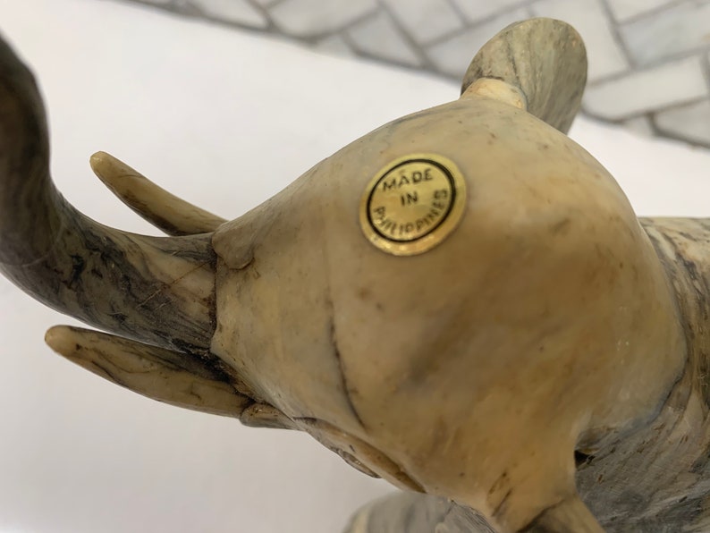 oyster shell elephant figurine