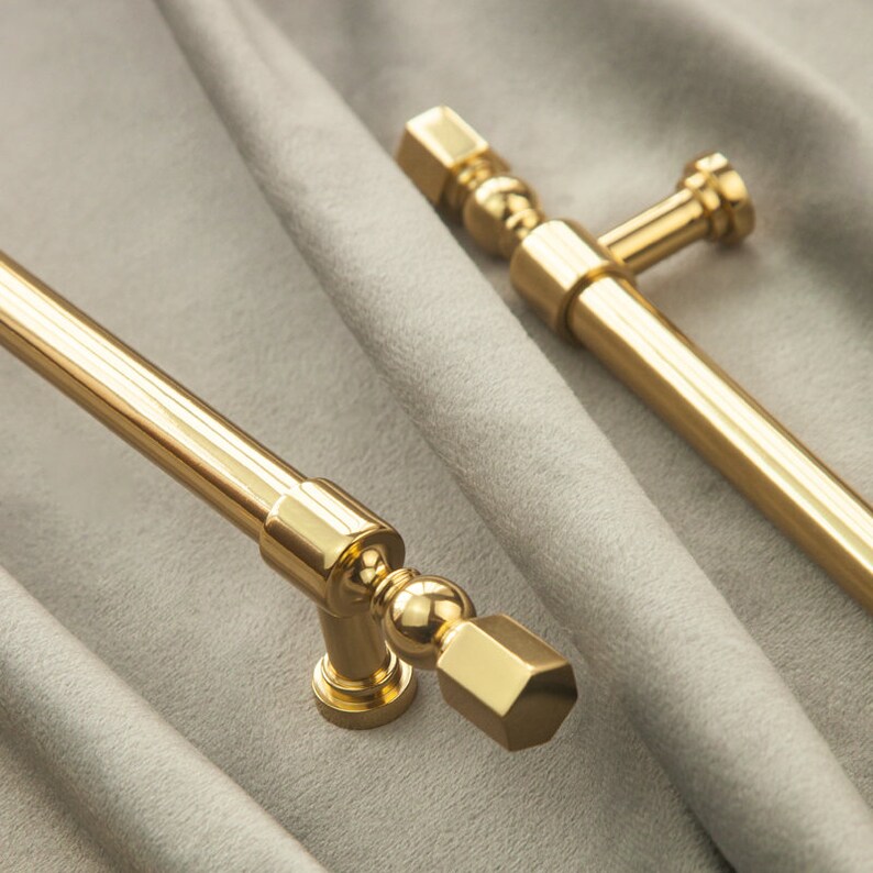 Vintage Gold Pulls Solid Brass Pulls Furniture Knobs Nordic Etsy