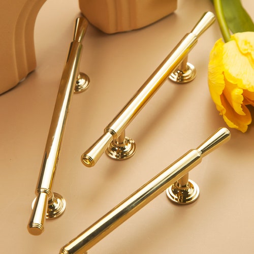 Vintage Gold Pulls Solid Brass Pulls Furniture Knobs Nordic Etsy