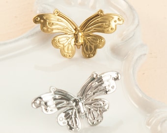 Perillas de mariposa de latón únicas, perillas para cajones, tiradores para gabinetes de cocina, perillas para tocador, perillas decorativas, herrajes para muebles, regalos, regalos para el hogar