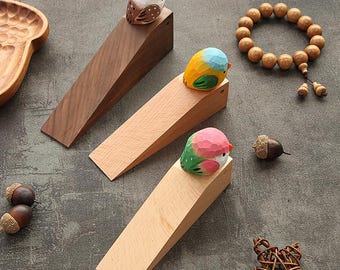 Decorative Wooden Door Stopper Handmade Door Wedges,furniture door stop, vintage furniture decoration, brass wood materials