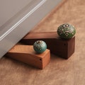Decorative Wooden Door Stopper Handmade Door Wedges,furniture door stop, vintage furniture decoration, brass wood materials