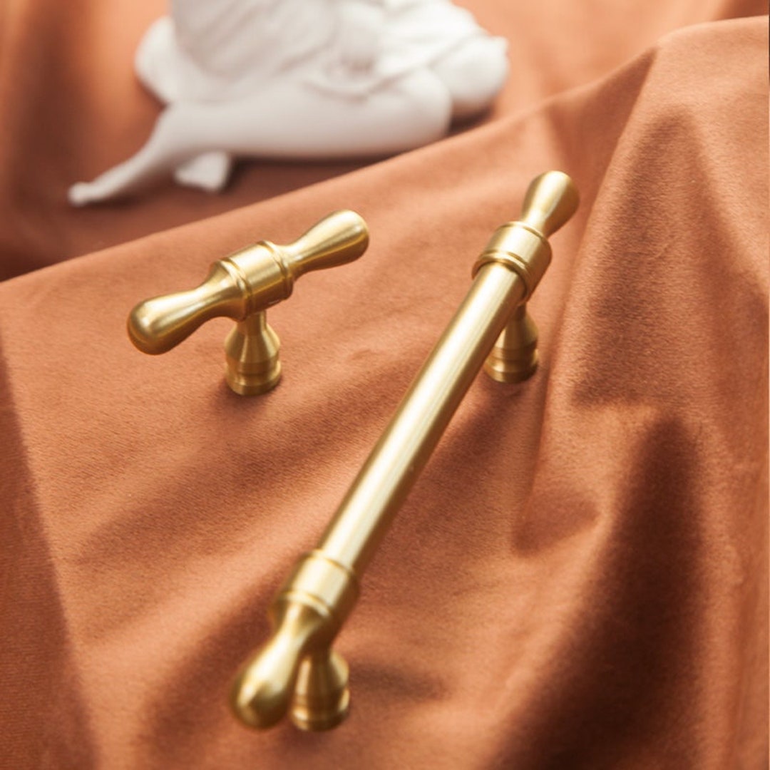 Vintage Gold Pulls, Brass Knobs, Furniture Knobs, Nordic Style Drawer