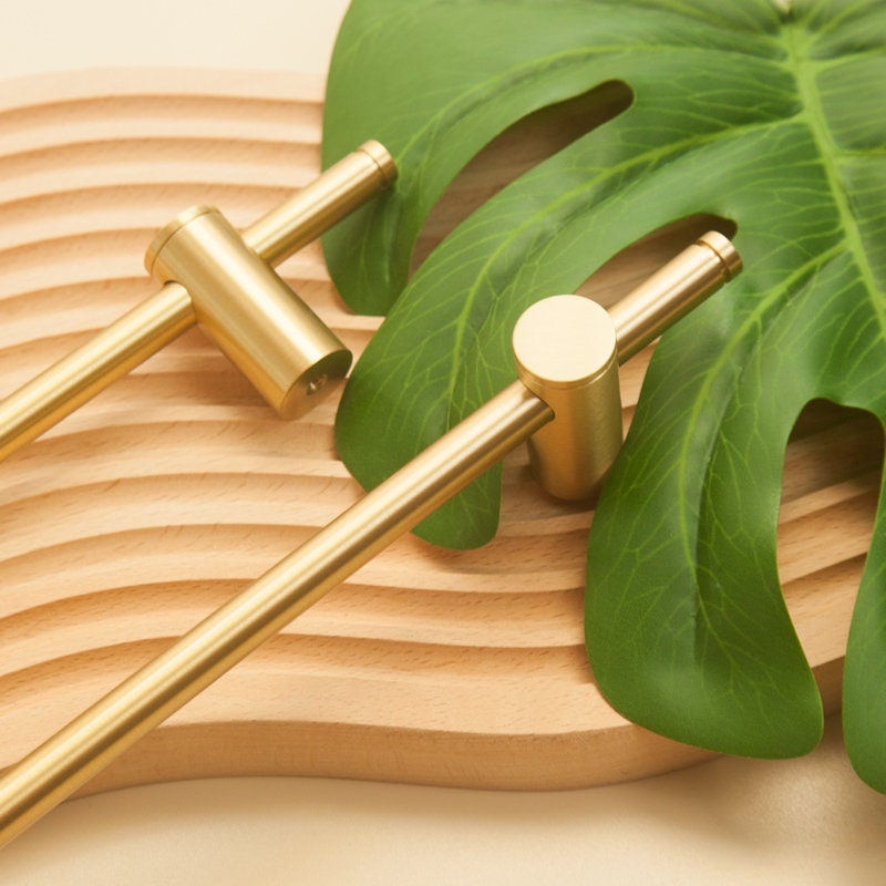 Solid Brass Handlesadjustable T Bar Knobsgold Etsy UK